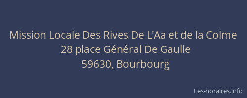 Mission Locale Des Rives De L'Aa et de la Colme