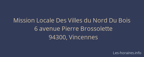 Mission Locale Des Villes du Nord Du Bois