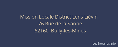 Mission Locale District Lens Liévin