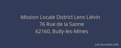 Mission Locale District Lens Li&eacute;vin
