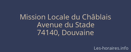 Mission Locale du Châblais