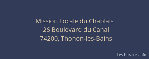 Mission Locale du Chablais