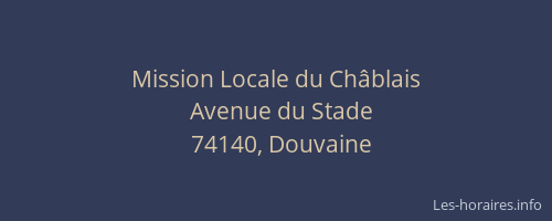 Mission Locale du Châblais