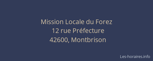Mission Locale du Forez