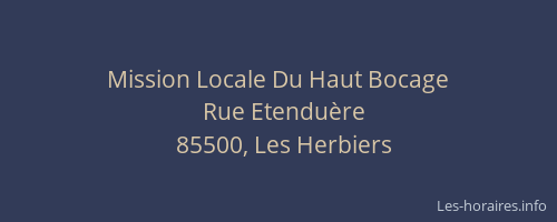 Mission Locale Du Haut Bocage
