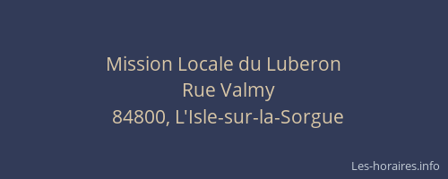 Mission Locale du Luberon
