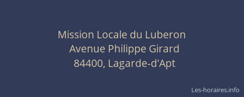 Mission Locale du Luberon