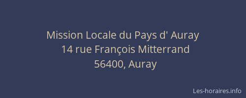 Mission Locale du Pays d' Auray