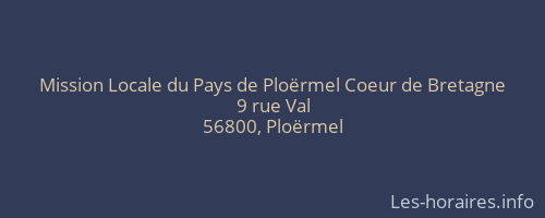 Mission Locale du Pays de Plo&euml;rmel Coeur de Bretagne