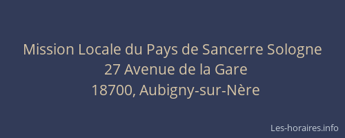 Mission Locale du Pays de Sancerre Sologne