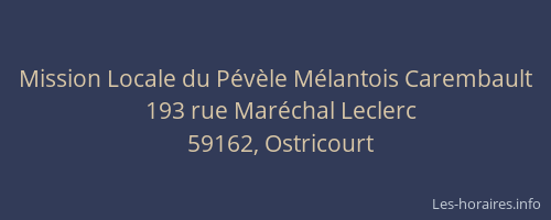 Mission Locale du Pévèle Mélantois Carembault