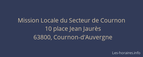 Mission Locale du Secteur de Cournon