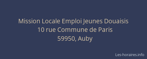 Mission Locale Emploi Jeunes Douaisis
