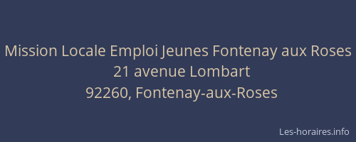 Mission Locale Emploi Jeunes Fontenay aux Roses