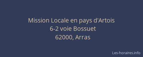 Mission Locale en pays d'Artois