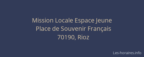 Mission Locale Espace Jeune