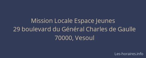 Mission Locale Espace Jeunes