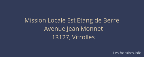 Mission Locale Est Etang de Berre