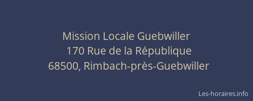 Mission Locale Guebwiller