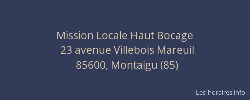 Mission Locale Haut Bocage