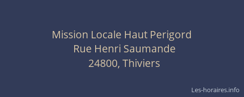 Mission Locale Haut Perigord