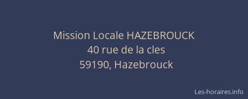 Mission Locale HAZEBROUCK