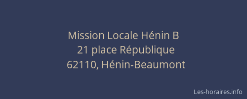 Mission Locale H&eacute;nin B