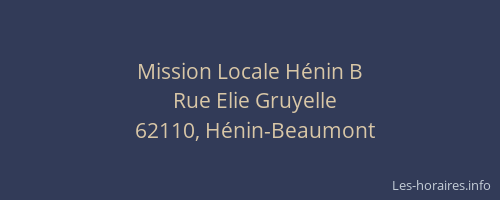 Mission Locale Hénin B