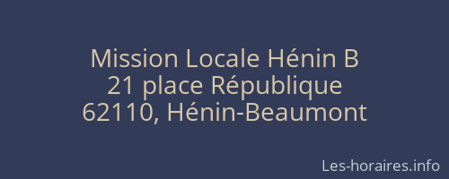 Mission Locale Hénin B