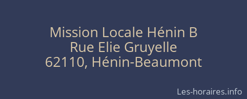 Mission Locale Hénin B