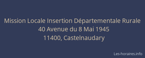 Mission Locale Insertion Départementale Rurale