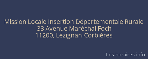 Mission Locale Insertion Départementale Rurale
