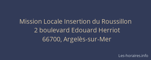 Mission Locale Insertion du Roussillon