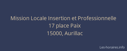 Mission Locale Insertion et Professionnelle