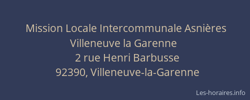 Mission Locale Intercommunale Asnières Villeneuve la Garenne
