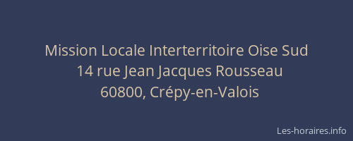 Mission Locale Interterritoire Oise Sud