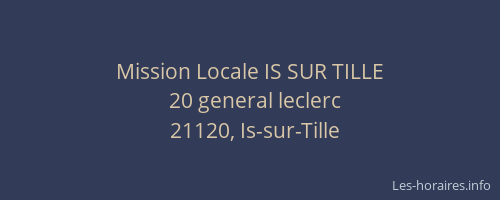 Mission Locale IS SUR TILLE