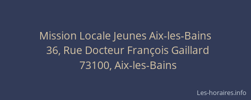 Mission Locale Jeunes Aix-les-Bains