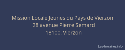 Mission Locale Jeunes du Pays de Vierzon