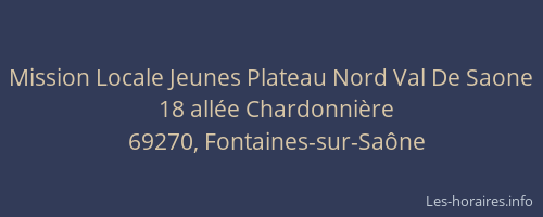 Mission Locale Jeunes Plateau Nord Val De Saone