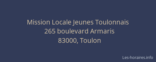 Mission Locale Jeunes Toulonnais
