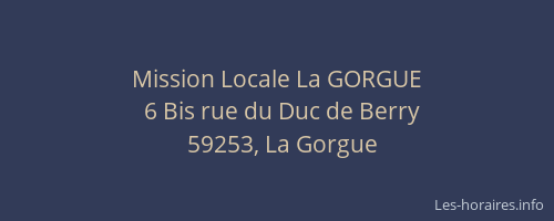 Mission Locale La GORGUE