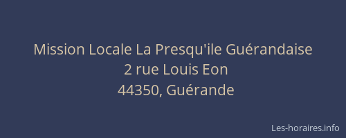 Mission Locale La Presqu'ile Guérandaise