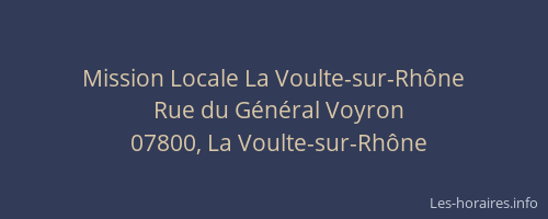 Mission Locale La Voulte-sur-Rhône