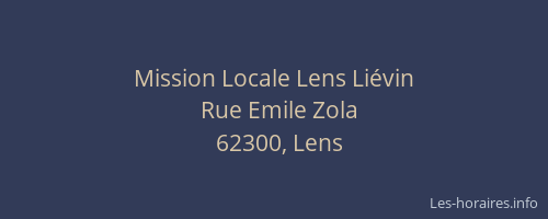 Mission Locale Lens Li&eacute;vin