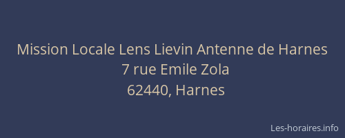 Mission Locale Lens Lievin Antenne de Harnes