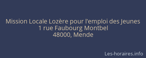 Mission Locale Lozère pour l'emploi des Jeunes