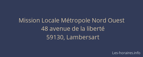 Mission Locale Métropole Nord Ouest