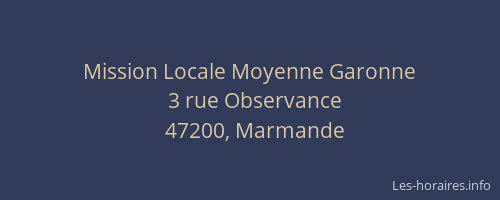 Mission Locale Moyenne Garonne