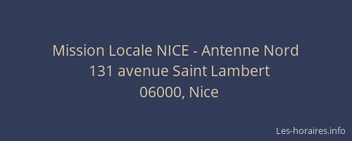 Mission Locale NICE - Antenne Nord